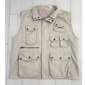 TravelSmith Fishing Hiking Vest Men's XL Snap Pockets Outdoor Zip Safari Utility